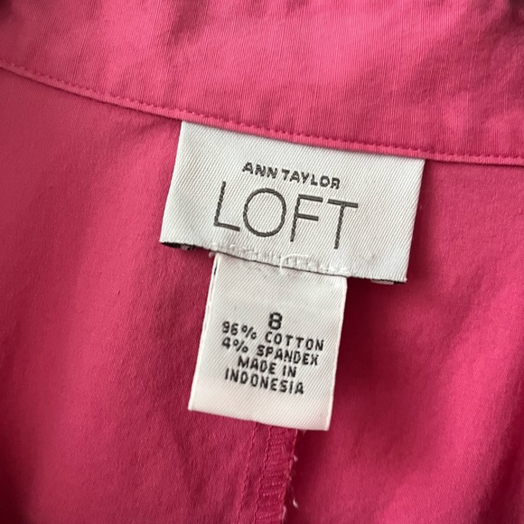 Loft Button Up Blouse, Bright Pink - Picture 3 of 7